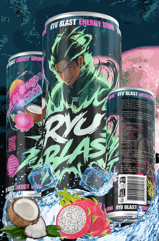 Les 6 Ryu Blast 🐉🥥 - Fruit du dragon & Coco (Précommande, disponible le 15 octobre)